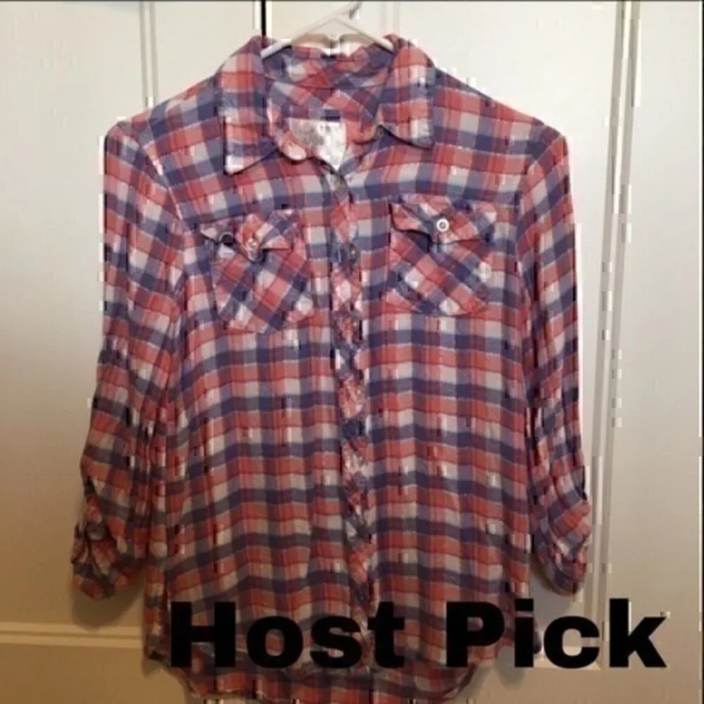 Justice Girls size 12 sparkly flannel